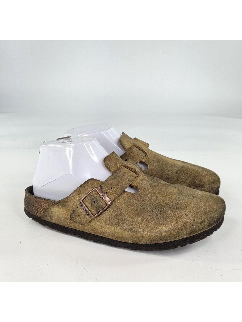 BIRKENSTOCK Boston Suede Clogs Size 38 US 7 Women's Tan Brown Mules Shoes - Picture 6 of 11